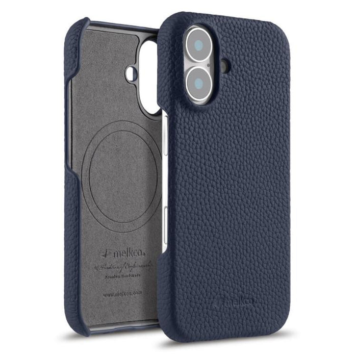 Funda para teléfono de cuero genuino con textura de lichi magnética de media cobertura de melkco, For iPhone 17e / 16e, For iPhone 17 Pro Max, For iPhone 17 Pro, For iPhone 17, For iPhone Air, For iPhone 16 Pro Max, For iPhone 16 Pro, For iPhone 16    ...