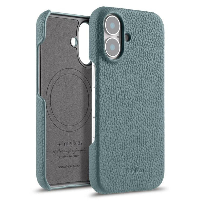 Funda para teléfono de cuero genuino con textura de lichi magnética de media cobertura de melkco, For iPhone 17e / 16e, For iPhone 17 Pro Max, For iPhone 17 Pro, For iPhone 17, For iPhone Air, For iPhone 16 Pro Max, For iPhone 16 Pro, For iPhone 16    ...