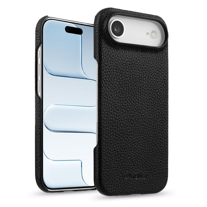 Funda para teléfono de cuero genuino con textura de lichi magnética de media cobertura de melkco, For iPhone 17e / 16e, For iPhone 17 Pro Max, For iPhone 17 Pro, For iPhone 17, For iPhone Air, For iPhone 16 Pro Max, For iPhone 16 Pro, For iPhone 16    ...