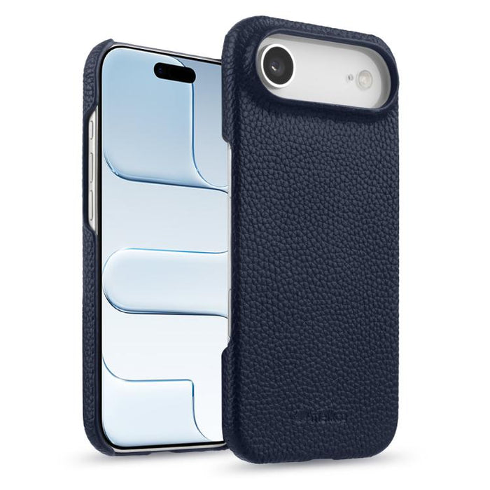 Funda para teléfono de cuero genuino con textura de lichi magnética de media cobertura de melkco, For iPhone 17e / 16e, For iPhone 17 Pro Max, For iPhone 17 Pro, For iPhone 17, For iPhone Air, For iPhone 16 Pro Max, For iPhone 16 Pro, For iPhone 16    ...