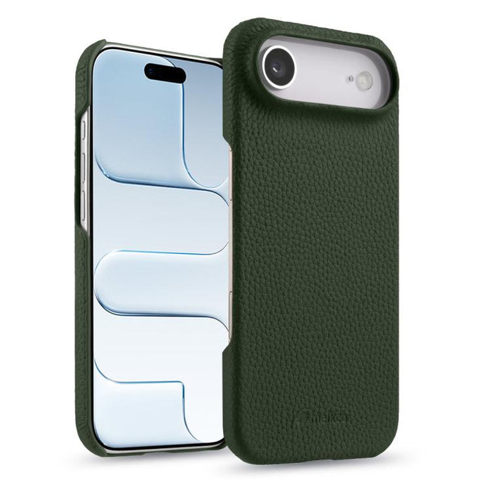Funda para teléfono de cuero genuino con textura de lichi magnética de media cobertura de melkco, For iPhone 17e / 16e, For iPhone 17 Pro Max, For iPhone 17 Pro, For iPhone 17, For iPhone Air, For iPhone 16 Pro Max, For iPhone 16 Pro, For iPhone 16    ...