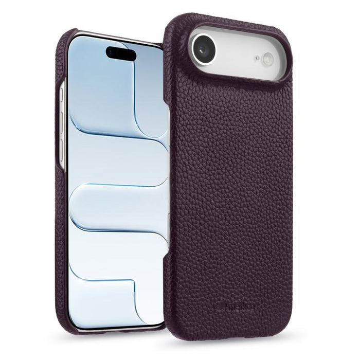 Funda para teléfono de cuero genuino con textura de lichi magnética de media cobertura de melkco, For iPhone 17e / 16e, For iPhone 17 Pro Max, For iPhone 17 Pro, For iPhone 17, For iPhone Air, For iPhone 16 Pro Max, For iPhone 16 Pro, For iPhone 16    ...