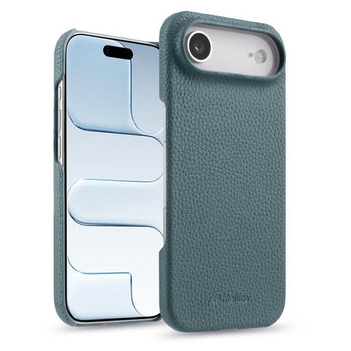 Funda para teléfono de cuero genuino con textura de lichi magnética de media cobertura de melkco, For iPhone 17e / 16e, For iPhone 17 Pro Max, For iPhone 17 Pro, For iPhone 17, For iPhone Air, For iPhone 16 Pro Max, For iPhone 16 Pro, For iPhone 16    ...