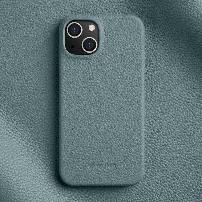 Funda para teléfono de cuero genuino con textura de lichi magnética de media cobertura de melkco, For iPhone 14 Pro, For iPhone 14 Pro Max