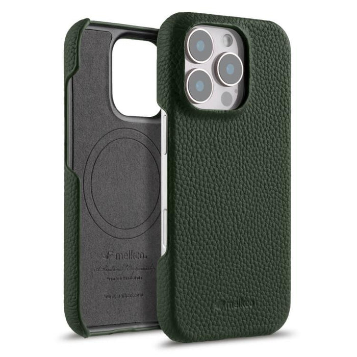 Funda para teléfono de cuero genuino con textura de lichi magnética de media cobertura de melkco, For iPhone 17e / 16e, For iPhone 17 Pro Max, For iPhone 17 Pro, For iPhone 17, For iPhone Air, For iPhone 16 Pro Max, For iPhone 16 Pro, For iPhone 16    ...