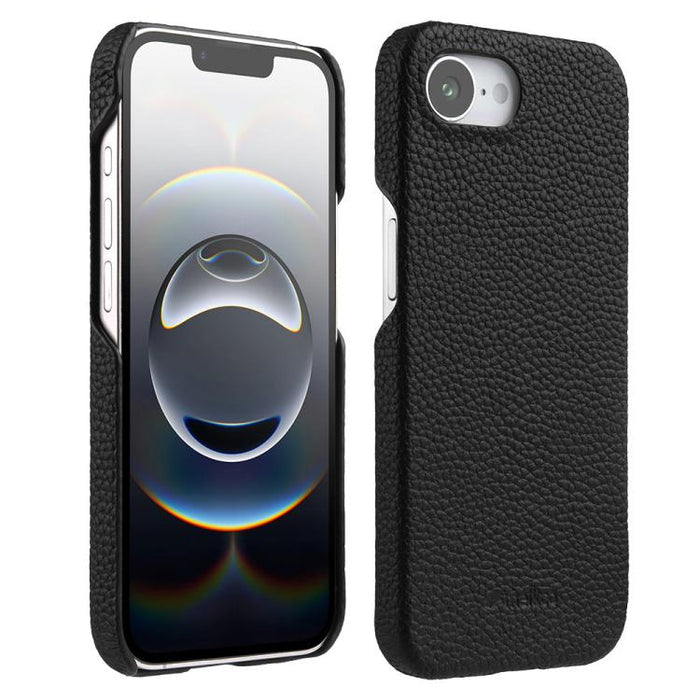 Funda para teléfono de cuero genuino con textura de lichi magnética de media cobertura de melkco, For iPhone 17e / 16e, For iPhone 17 Pro Max, For iPhone 17 Pro, For iPhone 17, For iPhone Air, For iPhone 16 Pro Max, For iPhone 16 Pro, For iPhone 16    ...