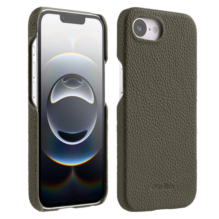 Funda para teléfono de cuero genuino con textura de lichi magnética de media cobertura de melkco, For iPhone 17e / 16e, For iPhone 17 Pro Max, For iPhone 17 Pro, For iPhone 17, For iPhone Air, For iPhone 16 Pro Max, For iPhone 16 Pro, For iPhone 16    ...