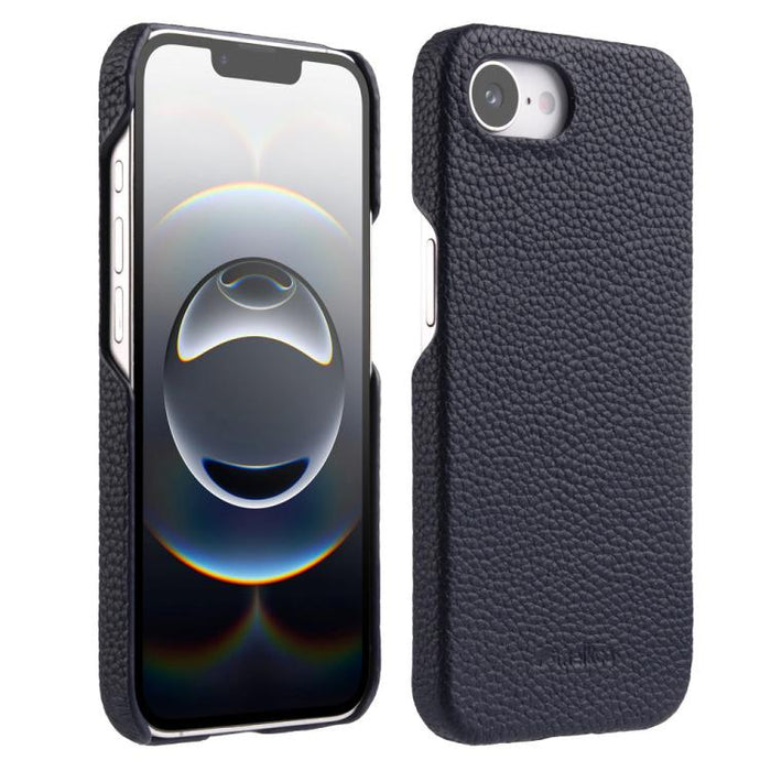 Funda para teléfono de cuero genuino con textura de lichi magnética de media cobertura de melkco, For iPhone 17e / 16e, For iPhone 17 Pro Max, For iPhone 17 Pro, For iPhone 17, For iPhone Air, For iPhone 16 Pro Max, For iPhone 16 Pro, For iPhone 16    ...