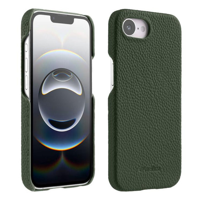 Funda para teléfono de cuero genuino con textura de lichi magnética de media cobertura de melkco, For iPhone 17e / 16e, For iPhone 17 Pro Max, For iPhone 17 Pro, For iPhone 17, For iPhone Air, For iPhone 16 Pro Max, For iPhone 16 Pro, For iPhone 16    ...