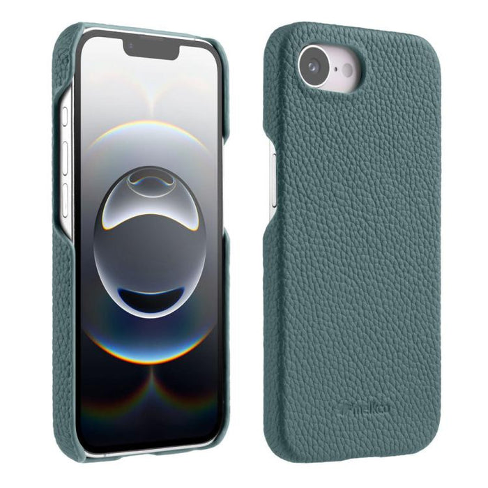 Funda para teléfono de cuero genuino con textura de lichi magnética de media cobertura de melkco, For iPhone 17e / 16e, For iPhone 17 Pro Max, For iPhone 17 Pro, For iPhone 17, For iPhone Air, For iPhone 16 Pro Max, For iPhone 16 Pro, For iPhone 16    ...