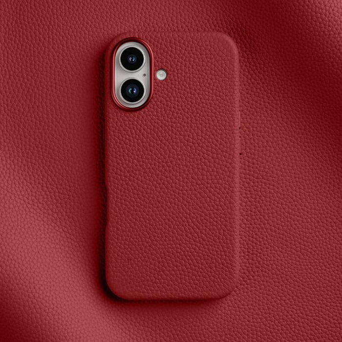 Funda magnética de piel auténtica con textura de lichi de melkco, For iPhone 16 Pro Max, For iPhone 16 Pro, For iPhone 16 Plus, For iPhone 16