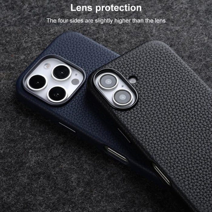 Funda magnética de piel auténtica con textura de lichi de melkco, For iPhone 16 Pro Max, For iPhone 16 Pro, For iPhone 16 Plus, For iPhone 16
