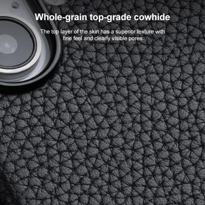 Funda magnética de piel auténtica con textura de lichi de melkco, For iPhone 16 Pro Max, For iPhone 16 Pro, For iPhone 16 Plus, For iPhone 16