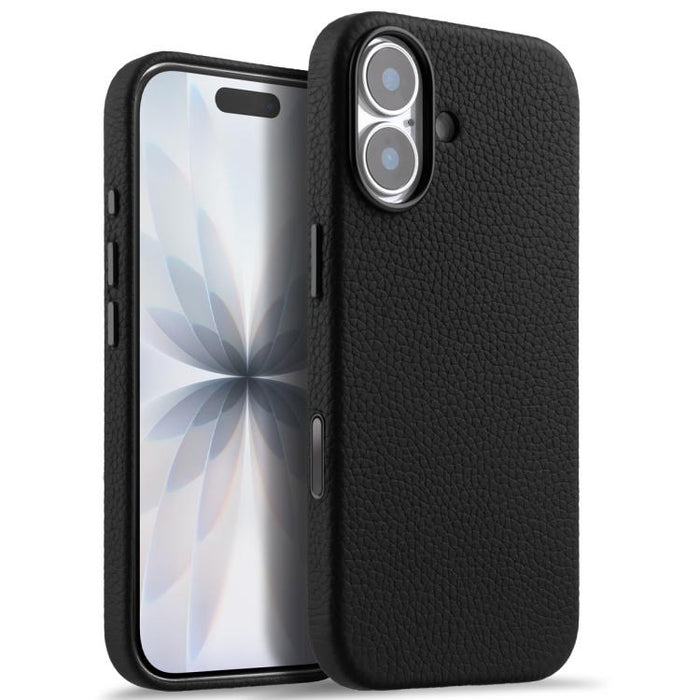 Funda magnética de piel auténtica con textura de lichi y botón de IA de melkco, For iPhone 17 Pro Max, For iPhone 17 Pro, For iPhone 17, For iPhone Air