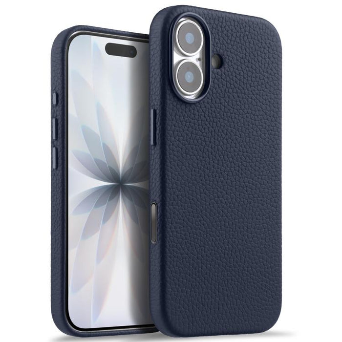 Funda magnética de piel auténtica con textura de lichi y botón de IA de melkco, For iPhone 17 Pro Max, For iPhone 17 Pro, For iPhone 17, For iPhone Air