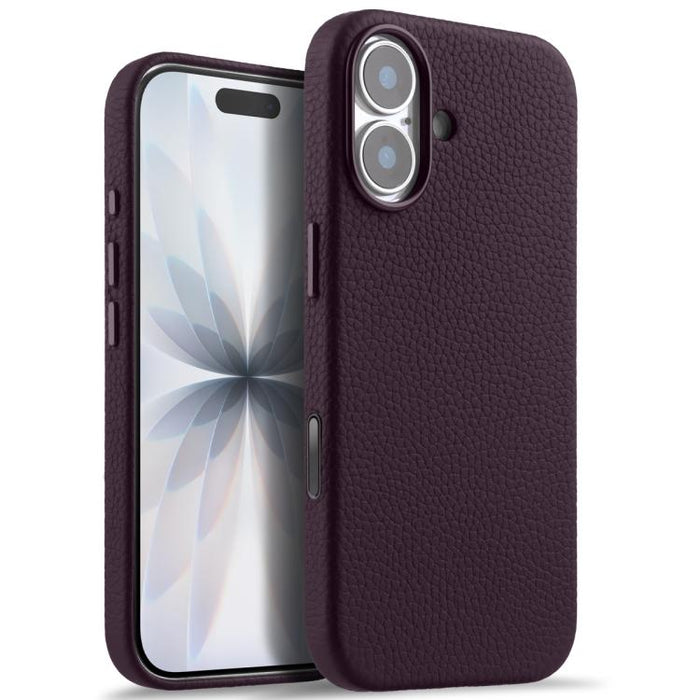 Funda magnética de piel auténtica con textura de lichi y botón de IA de melkco, For iPhone 17 Pro Max, For iPhone 17 Pro, For iPhone 17, For iPhone Air