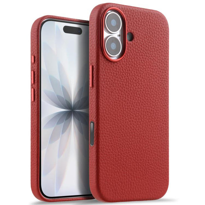 Funda magnética de piel auténtica con textura de lichi y botón de IA de melkco, For iPhone 17 Pro Max, For iPhone 17 Pro, For iPhone 17, For iPhone Air