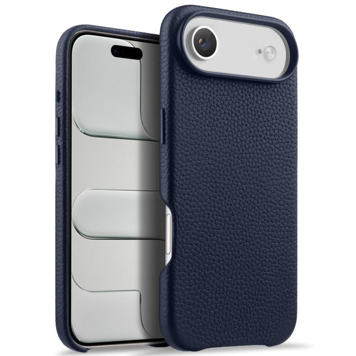 Funda magnética de piel auténtica con textura de lichi y botón de IA de melkco, For iPhone 17 Pro Max, For iPhone 17 Pro, For iPhone 17, For iPhone Air