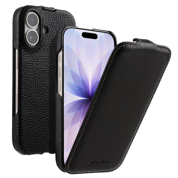 Funda para teléfono Melkco con textura de lichi, apertura vertical y magnética, de cuero genuino., For iPhone 17 Pro Max, For iPhone 17 Pro, For iPhone 17, For iPhone Air