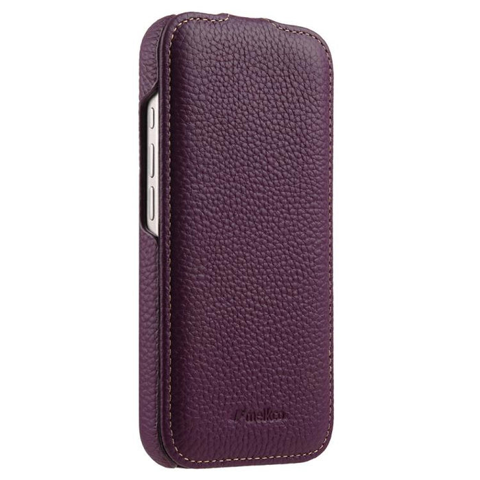 Funda para teléfono Melkco con textura de lichi, apertura vertical y magnética, de cuero genuino., For iPhone 17 Pro Max, For iPhone 17 Pro, For iPhone 17, For iPhone Air