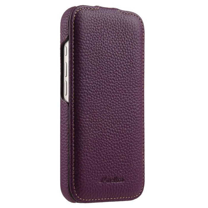 Funda para teléfono Melkco con textura de lichi, apertura vertical y magnética, de cuero genuino., For iPhone 17 Pro Max, For iPhone 17 Pro, For iPhone 17, For iPhone Air