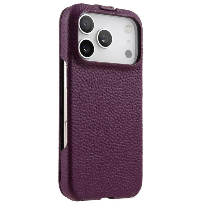 Funda para teléfono Melkco con textura de lichi, apertura vertical y magnética, de cuero genuino., For iPhone 17 Pro Max, For iPhone 17 Pro, For iPhone 17, For iPhone Air