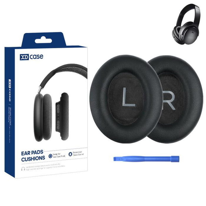 XDcase 1 par de almohadillas de repuesto de cuero proteico para auriculares con herramienta de apertura., For Bose QC45 / QCSE