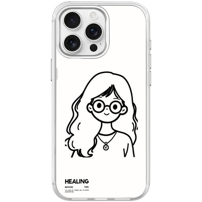 Funda magnética para teléfono con diseño de chica tranquila (Sketch Quiet Girl Pattern), For iPhone 17 Pro Max, For iPhone 17 Pro, For iPhone 17, For iPhone Air, For iPhone 16 Pro Max, For iPhone 16 Pro, For iPhone 16 Plus, For iPhone 16               ...