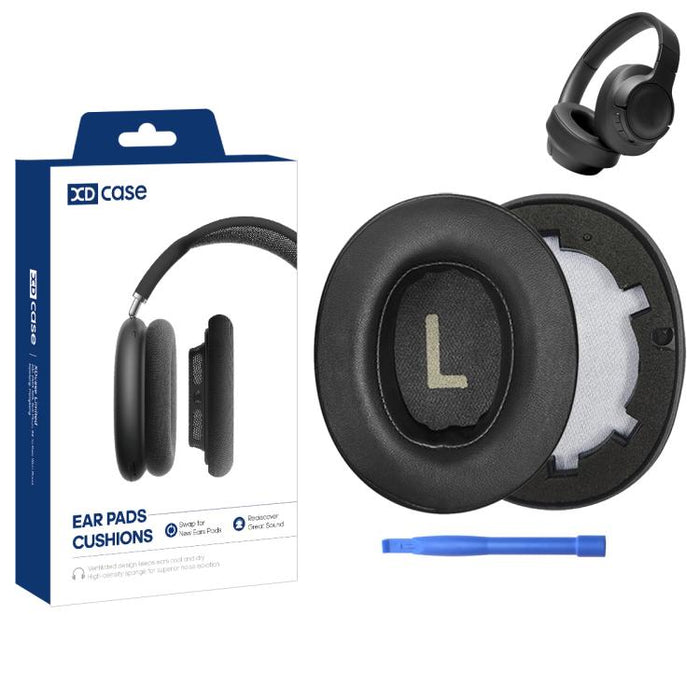 XDcase 1 par de almohadillas de cuero proteico para auriculares, pieza de repuesto con herramienta de palanca, For JBL Tune T700BT / T710BT / T750BTNC / T760NC