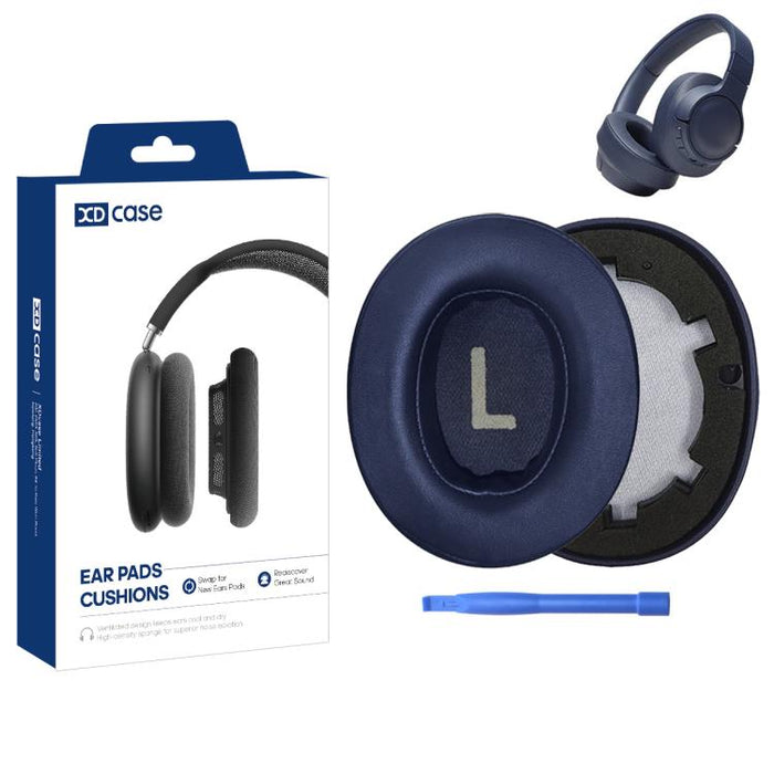 XDcase 1 par de almohadillas de cuero proteico para auriculares, pieza de repuesto con herramienta de palanca, For JBL Tune T700BT / T710BT / T750BTNC / T760NC
