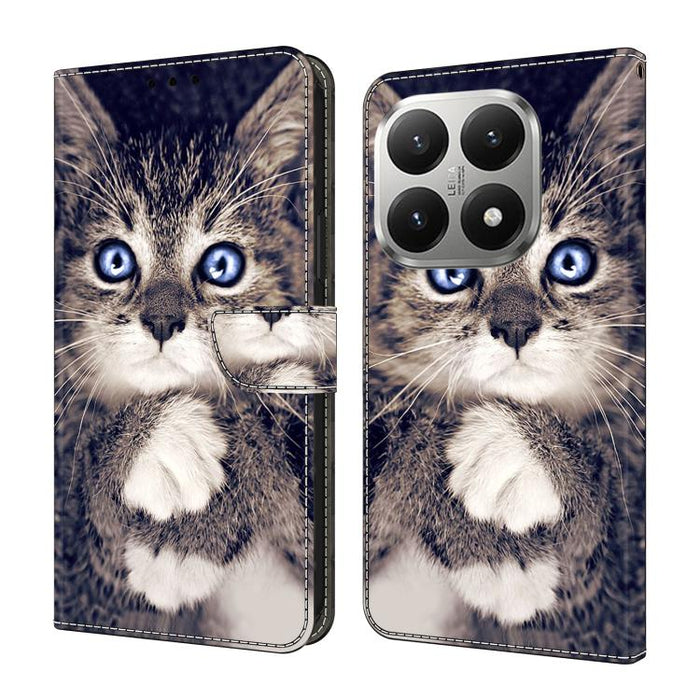 Funda para teléfono de cuero vegano pintado con efecto cristal, For Xiaomi 17T Pro 5G, For Xiaomi 17T 5G, For Xiaomi 17 Ultra, For Xiaomi 15T Pro 5G, For Xiaomi 15T 5G