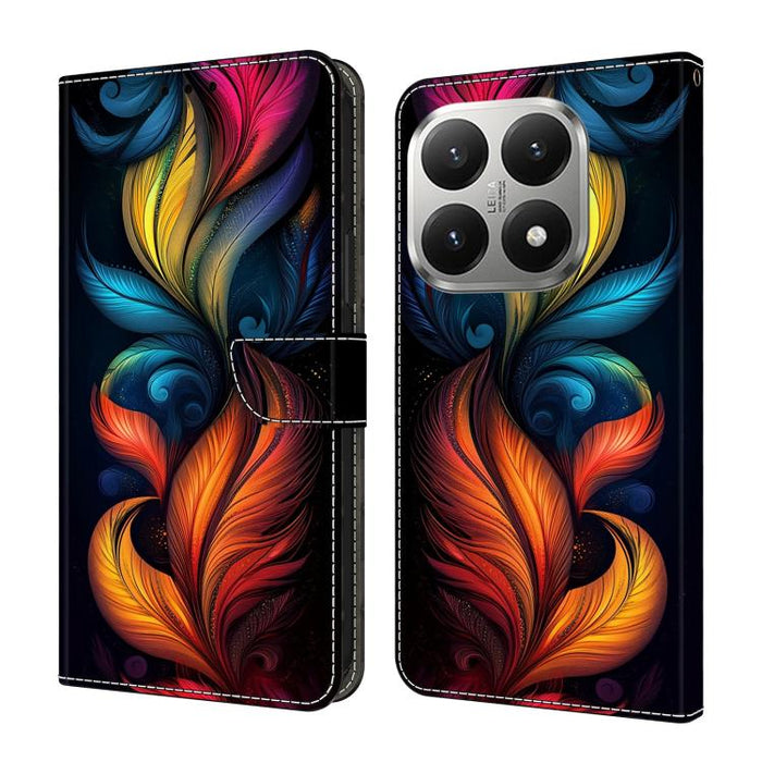 Funda para teléfono de cuero vegano pintado con efecto cristal, For Xiaomi 17T Pro 5G, For Xiaomi 17T 5G, For Xiaomi 17 Ultra, For Xiaomi 15T Pro 5G, For Xiaomi 15T 5G