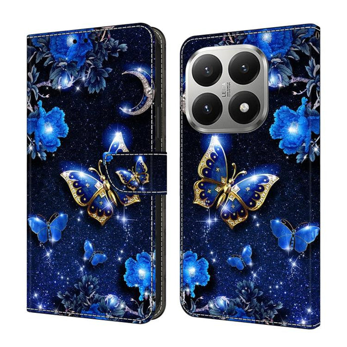 Funda para teléfono de cuero vegano pintado con efecto cristal, For Xiaomi 17T Pro 5G, For Xiaomi 17T 5G, For Xiaomi 17 Ultra, For Xiaomi 15T Pro 5G, For Xiaomi 15T 5G