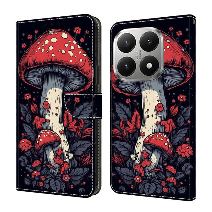 Funda para teléfono de cuero vegano pintado con efecto cristal, For Xiaomi 17T Pro 5G, For Xiaomi 17T 5G, For Xiaomi 17 Ultra, For Xiaomi 15T Pro 5G, For Xiaomi 15T 5G