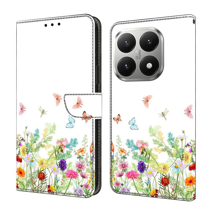 Funda para teléfono de cuero vegano pintado con efecto cristal, For Xiaomi 17T Pro 5G, For Xiaomi 17T 5G, For Xiaomi 17 Ultra, For Xiaomi 15T Pro 5G, For Xiaomi 15T 5G