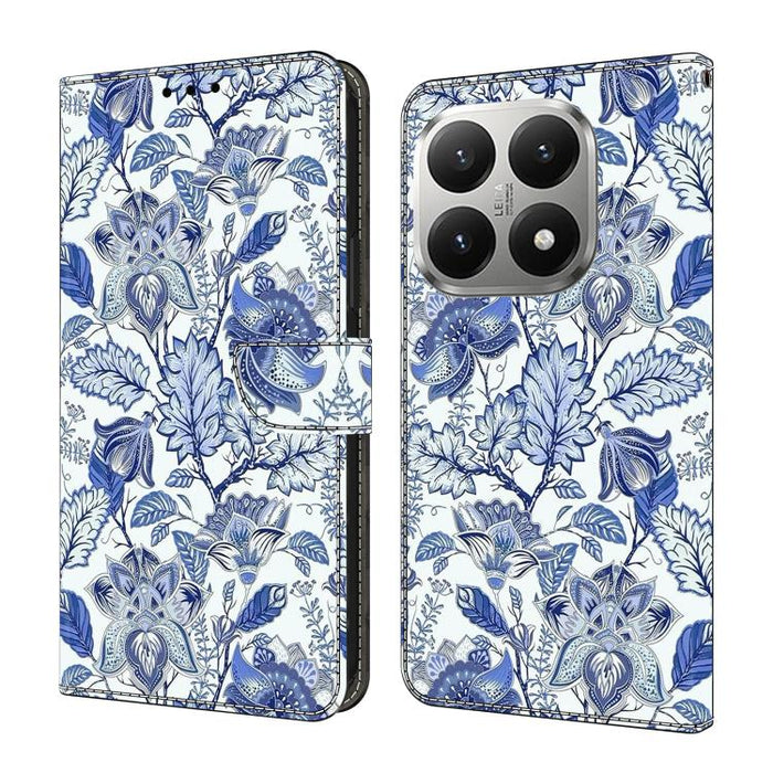 Funda para teléfono de cuero vegano pintado con efecto cristal, For Xiaomi 17T Pro 5G, For Xiaomi 17T 5G, For Xiaomi 17 Ultra, For Xiaomi 15T Pro 5G, For Xiaomi 15T 5G