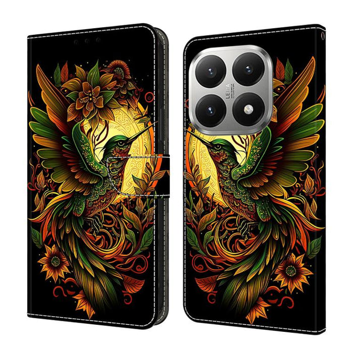 Funda para teléfono de cuero vegano pintado con efecto cristal, For Xiaomi 17T Pro 5G, For Xiaomi 17T 5G, For Xiaomi 17 Ultra, For Xiaomi 15T Pro 5G, For Xiaomi 15T 5G