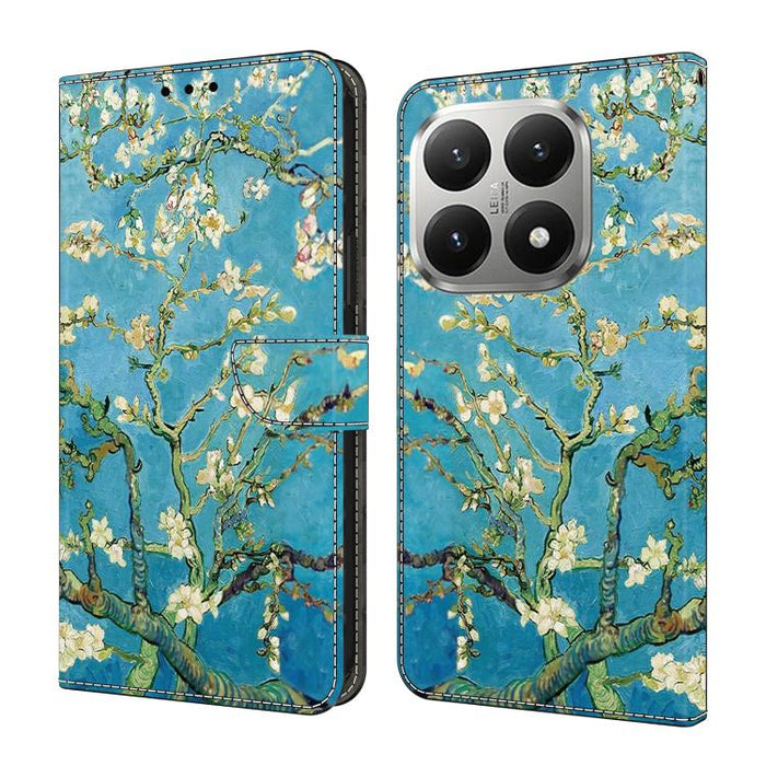 Funda para teléfono de cuero vegano pintado con efecto cristal, For Xiaomi 17T Pro 5G, For Xiaomi 17T 5G, For Xiaomi 17 Ultra, For Xiaomi 15T Pro 5G, For Xiaomi 15T 5G