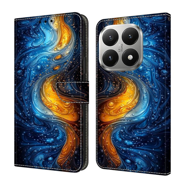 Funda para teléfono de cuero vegano pintado con efecto cristal, For Xiaomi 17T Pro 5G, For Xiaomi 17T 5G, For Xiaomi 17 Ultra, For Xiaomi 15T Pro 5G, For Xiaomi 15T 5G