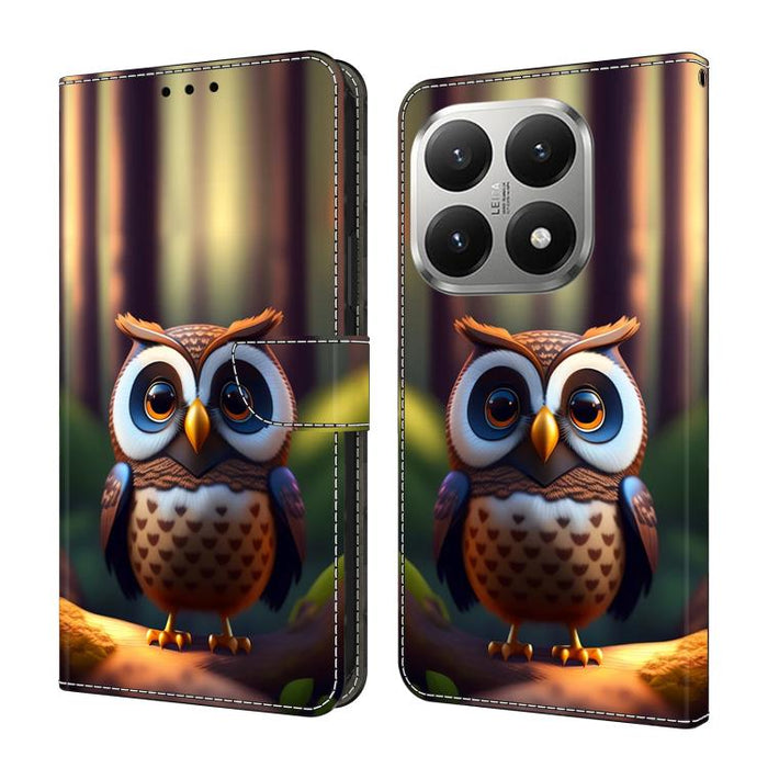 Funda para teléfono de cuero vegano pintado con efecto cristal, For Xiaomi 17T Pro 5G, For Xiaomi 17T 5G, For Xiaomi 17 Ultra, For Xiaomi 15T Pro 5G, For Xiaomi 15T 5G