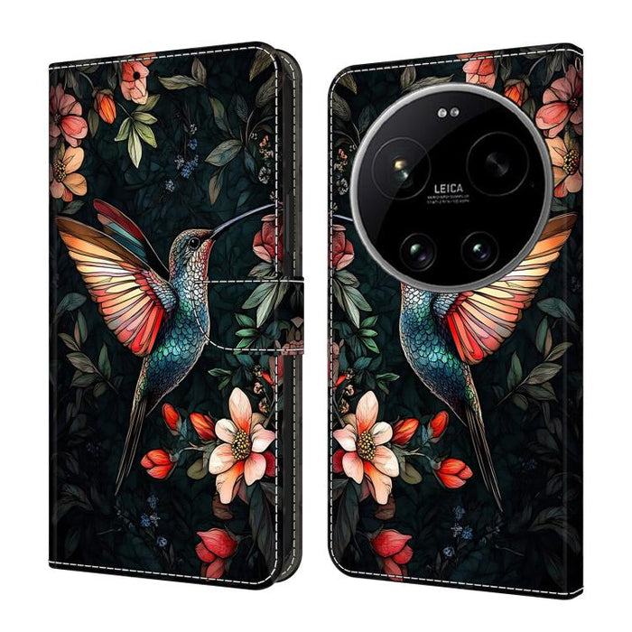 Funda para teléfono de cuero vegano pintado con efecto cristal, For Xiaomi 17T Pro 5G, For Xiaomi 17T 5G, For Xiaomi 17 Ultra, For Xiaomi 15T Pro 5G, For Xiaomi 15T 5G