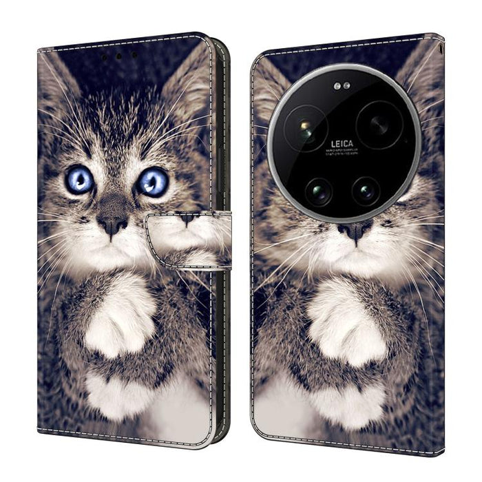 Funda para teléfono de cuero vegano pintado con efecto cristal, For Xiaomi 17T Pro 5G, For Xiaomi 17T 5G, For Xiaomi 17 Ultra, For Xiaomi 15T Pro 5G, For Xiaomi 15T 5G