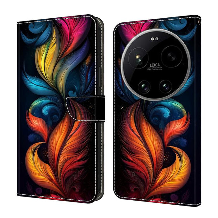 Funda para teléfono de cuero vegano pintado con efecto cristal, For Xiaomi 17T Pro 5G, For Xiaomi 17T 5G, For Xiaomi 17 Ultra, For Xiaomi 15T Pro 5G, For Xiaomi 15T 5G