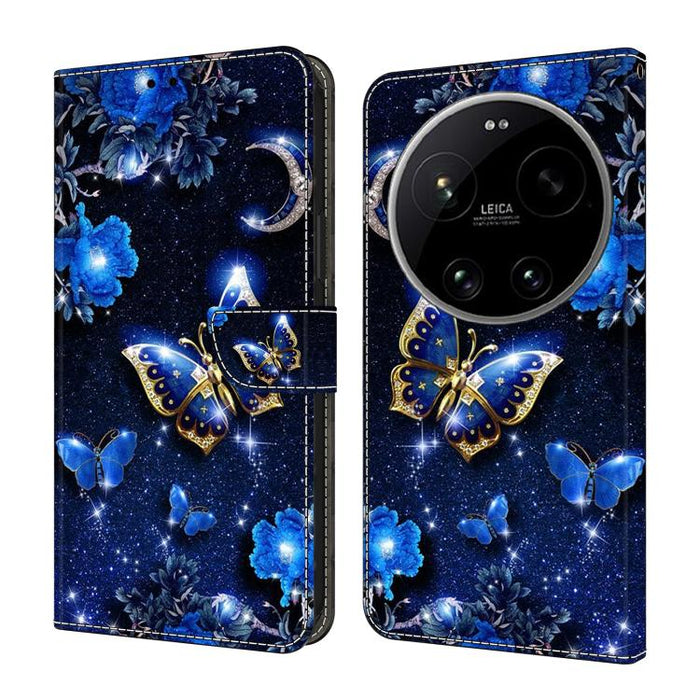 Funda para teléfono de cuero vegano pintado con efecto cristal, For Xiaomi 17T Pro 5G, For Xiaomi 17T 5G, For Xiaomi 17 Ultra, For Xiaomi 15T Pro 5G, For Xiaomi 15T 5G