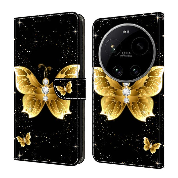 Funda para teléfono de cuero vegano pintado con efecto cristal, For Xiaomi 17T Pro 5G, For Xiaomi 17T 5G, For Xiaomi 17 Ultra, For Xiaomi 15T Pro 5G, For Xiaomi 15T 5G