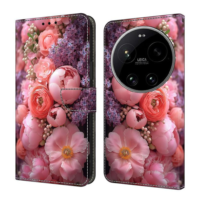 Funda para teléfono de cuero vegano pintado con efecto cristal, For Xiaomi 17T Pro 5G, For Xiaomi 17T 5G, For Xiaomi 17 Ultra, For Xiaomi 15T Pro 5G, For Xiaomi 15T 5G