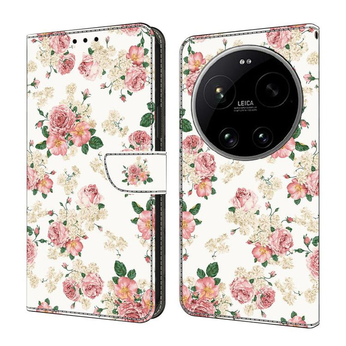 Funda para teléfono de cuero vegano pintado con efecto cristal, For Xiaomi 17T Pro 5G, For Xiaomi 17T 5G, For Xiaomi 17 Ultra, For Xiaomi 15T Pro 5G, For Xiaomi 15T 5G