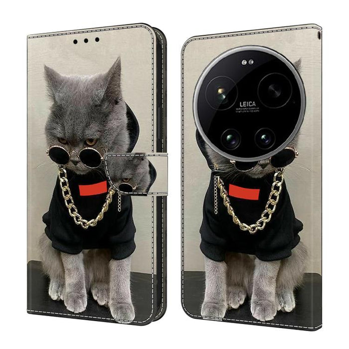 Funda para teléfono de cuero vegano pintado con efecto cristal, For Xiaomi 17T Pro 5G, For Xiaomi 17T 5G, For Xiaomi 17 Ultra, For Xiaomi 15T Pro 5G, For Xiaomi 15T 5G