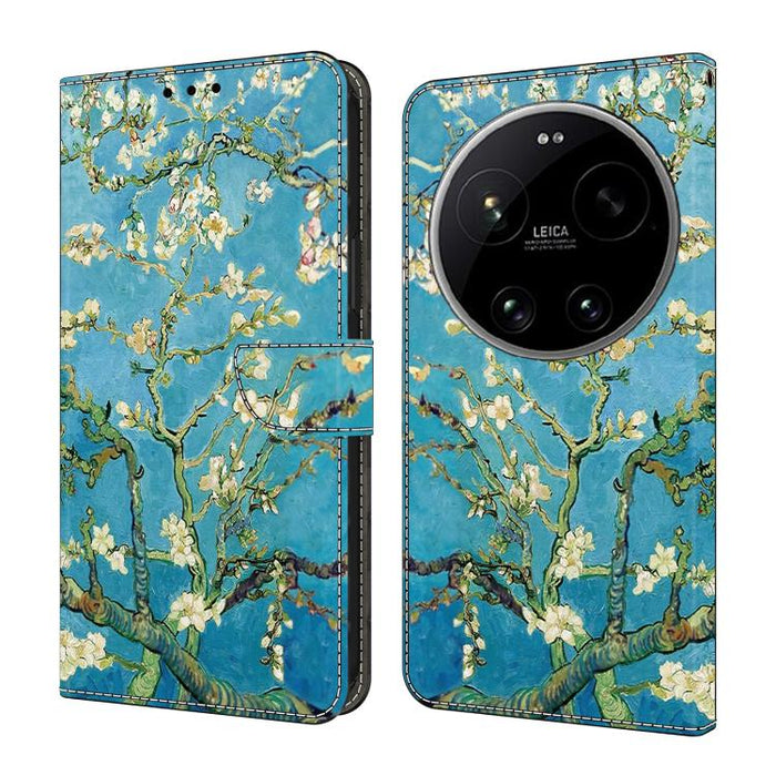 Funda para teléfono de cuero vegano pintado con efecto cristal, For Xiaomi 17T Pro 5G, For Xiaomi 17T 5G, For Xiaomi 17 Ultra, For Xiaomi 15T Pro 5G, For Xiaomi 15T 5G