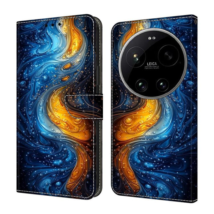 Funda para teléfono de cuero vegano pintado con efecto cristal, For Xiaomi 17T Pro 5G, For Xiaomi 17T 5G, For Xiaomi 17 Ultra, For Xiaomi 15T Pro 5G, For Xiaomi 15T 5G